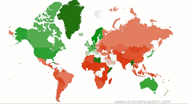 National Income per capita per country